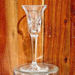 Atlantis Fernando Crystal Candlestick 6" taper holder stem cut glass foot